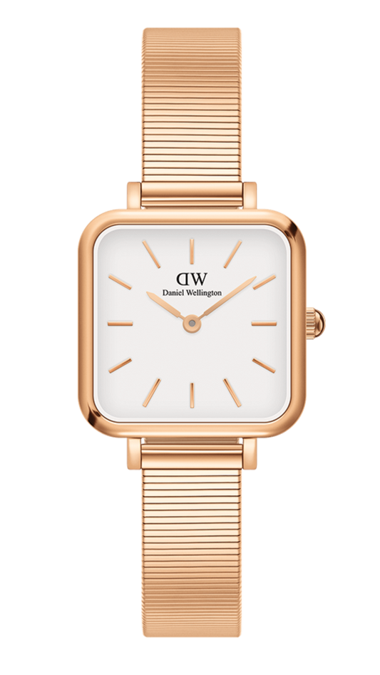  Shop Authentic Daniel Wellington Quadro Studio White Dial Rose Gold Mesh Strap Watch For Women - DW00100517 - Luxxuri