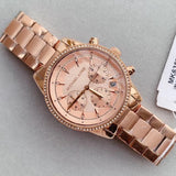  Shop Authentic Michael Kors Ritz Chronograph Rose Gold Dial Rose Gold Steel Strap Watch for Women - MK6357 - Luxxuri