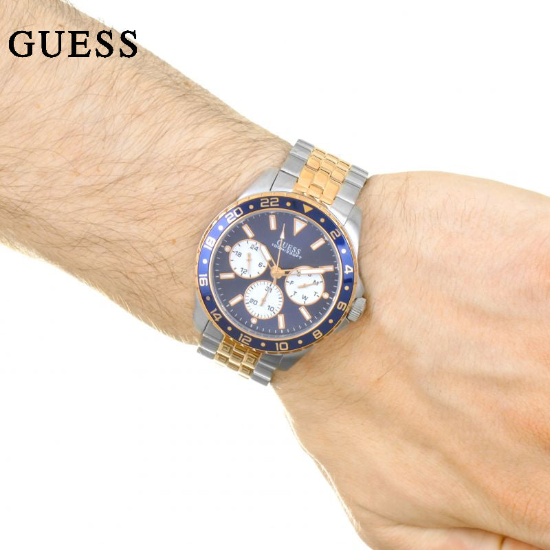  Shop Authentic Guess Odyssey Blue Dial Two Tone Steel Strap Watch For Men - W1107G3 - Luxxuri