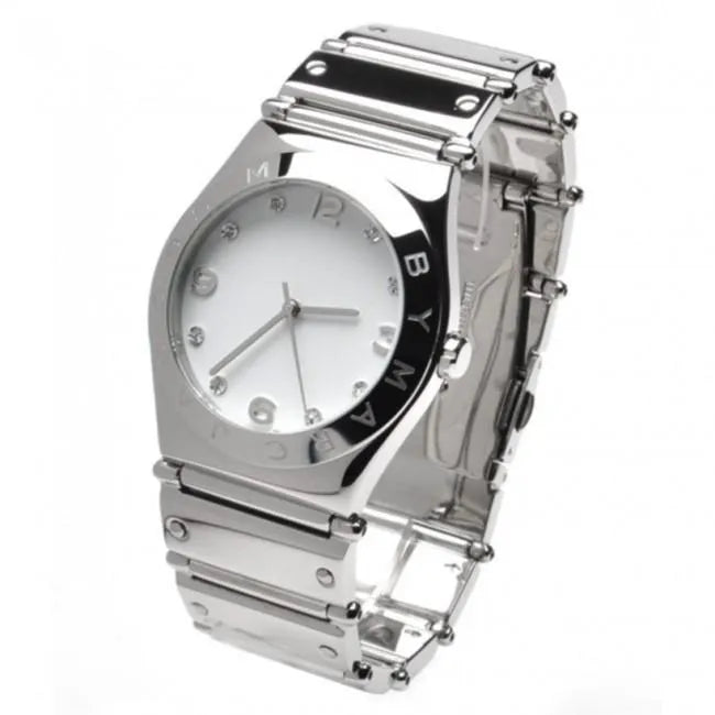 Marc Jacobs Amy White Dial Silver Steel Strap Watch for Women - MBM8518