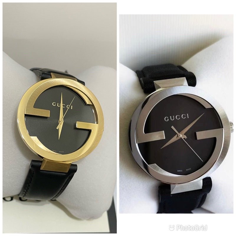  Shop Authentic Gucci Interlocking G Iconic Black Dial Black Leather Strap Watch For Men - YA133205 - Luxxuri