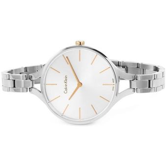 Shop Authentic Calvin Klein Graphic Silver Dial Silver Steel Strap Watch for Women - K7E23B46 - Luxxuri