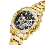  Shop Authentic Guess Trophy Diamonds Black Dial Gold Steel Strap Watch for Men - GW0390G2 - Luxxuri