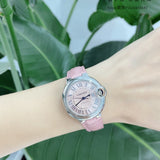  Shop Authentic Cartier Ballon Blue De Cartier Pink Dial Pink Leather Strap Watch for Women - WSBB0031 - Luxxuri