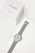  Shop Authentic Calvin Klein Minimal White Dial Silver Mesh Bracelet Watch for Men - K3M5115X - Luxxuri