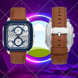  Shop Authentic Fossil Inscription Multifunction Silver Dial Brown Leather Strap Watch for Men - BQ2658 - Luxxuri