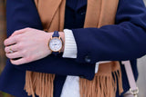  Shop Authentic Fossil Original Boyfriend Chronograph White Dial Navy Blue Leather Strap Watch for Women - ES3838 - Luxxuri
