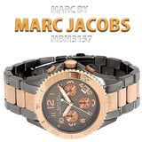  Shop Authentic Marc Jacobs Marc Chronograph Grey Dial Two Tone Steel Strap Watch for Men - MBM3157 - Luxxuri