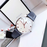 Shop Authentic Gucci G-Timeless Signature Mother of Pearl Silver Dial Blue Leather Strap Watch For Women - YA1264049 - Luxxuri