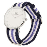  Shop Authentic Daniel Wellington Classic Trinity White Dial Three Tone Nylon Strap Watch For Women - 0609DW - Luxxuri