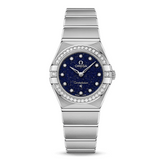  Shop Authentic Omega Constellation Manhattan Quartz Diamonds Blue Dial Silver Steel Strap Watch for Women - 131.15.25.60.53.001 - Luxxuri