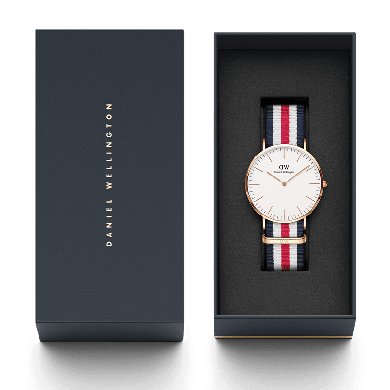  Shop Authentic Daniel Wellington Classic Canterbury White Dial Two Tone NATO Strap Watch For Women - DW00100030 - Luxxuri