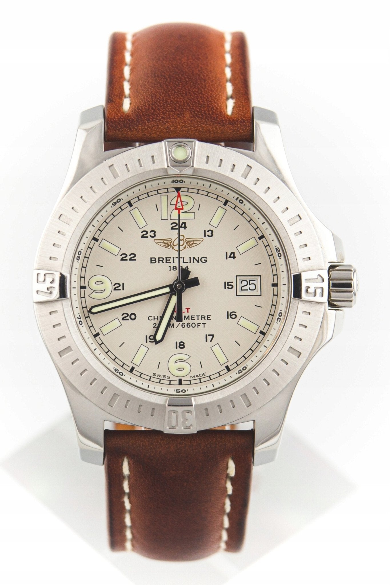  Shop Authentic Breitling Colt Automatic 44mm Brown Leather Strap Mens Watch - A1738811/G791/437X - Luxxuri