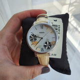  Shop Authentic Fossil Jacqueline Three-Hand White Dial Yellow Leather Strap Watch for Women - ES4812 - Luxxuri