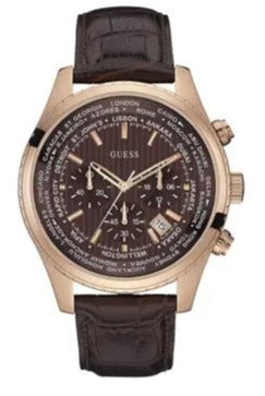  Shop Authentic Guess Pursuit Chronograph Brown Dial Brown Leather Strap Watch for Men - W0500G3 - Luxxuri