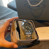  Shop Authentic Fossil Grant Chronograph Black Dial Silver Steel Strap Watch for Men - FS4994 - Luxxuri