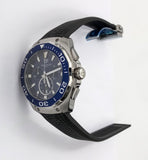 Shop Authentic Tag Heuer Aquaracer Chronograph Blue Dial Black Rubber Strap Watch for Men - CAY111B.FT6041 - Luxxuri