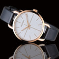  Shop Authentic Calvin Klein Even White Dial Black Leather Strap Watch for Women - K7B236C6 - Luxxuri