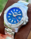  Shop Authentic Breitling Avenger Automatic GMT 45 Blue Dial Silver Steel Strap Watch for Men - A32395101C1A1 - Luxxuri