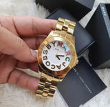  Shop Authentic Marc Jacobs Rivera White Dial Gold Steel Strap Watch for Women - MBM3137 - Luxxuri