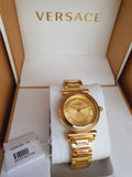  Shop Authentic Versace V-Motif Gold Dial Gold Steel Strap Watch for Women - VERE00618 - Luxxuri