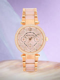 Michael Kors Parker Pink Dial Two Tone Steel Strap Watch for Women - MK5896