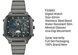  Shop Authentic Fossil Retro Analog-Digital Black Dial Grey Steel Strap Watch for Men - FS5892 - Luxxuri