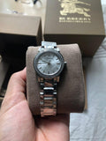  Shop Authentic Burberry The City Diamonds Silver Dial Silver Steel Strap Watch for Women - BU9220 - Luxxuri