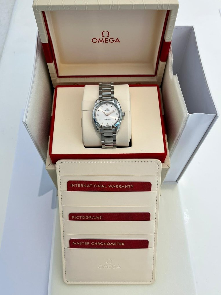  Shop Authentic Omega Seamaster Aqua Terra Quartz Diamond Silver Dial Silver Steel Strap Watch for Women - 220.10.28.60.54.001 - Luxxuri