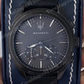  Shop Authentic Maserati Traguardo Black Leather Strap Quartz Black Dial Watch For Men - R8871612019 - Luxxuri