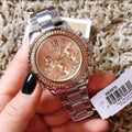  Shop Authentic Michael Kors Everest Chronograph Gold Dial Silver Steel Strap Watch For Women - MK5870 - Luxxuri