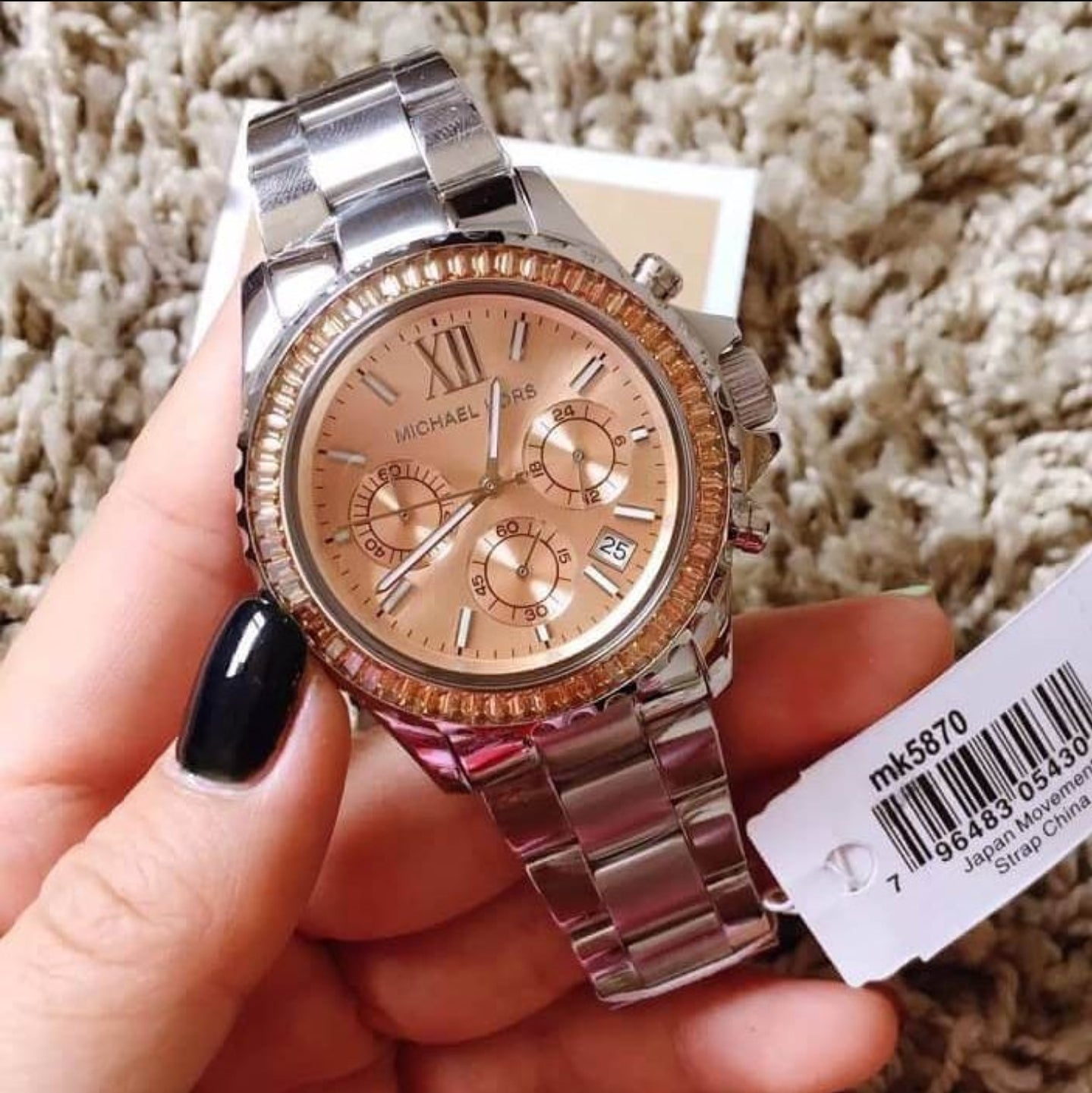  Shop Authentic Michael Kors Everest Chronograph Gold Dial Silver Steel Strap Watch For Women - MK5870 - Luxxuri