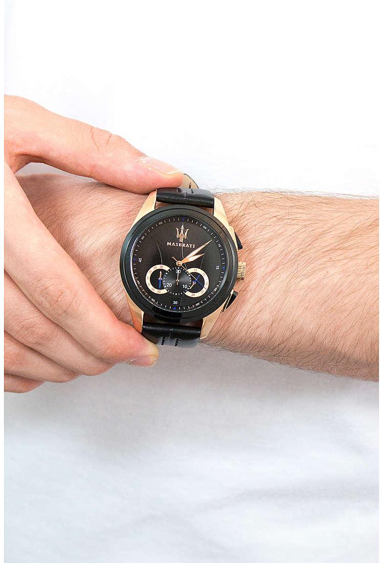  Shop Authentic Maserati Traguardo 45mm Black Dial Watch Black Strap For Men - R8871612025 - Luxxuri