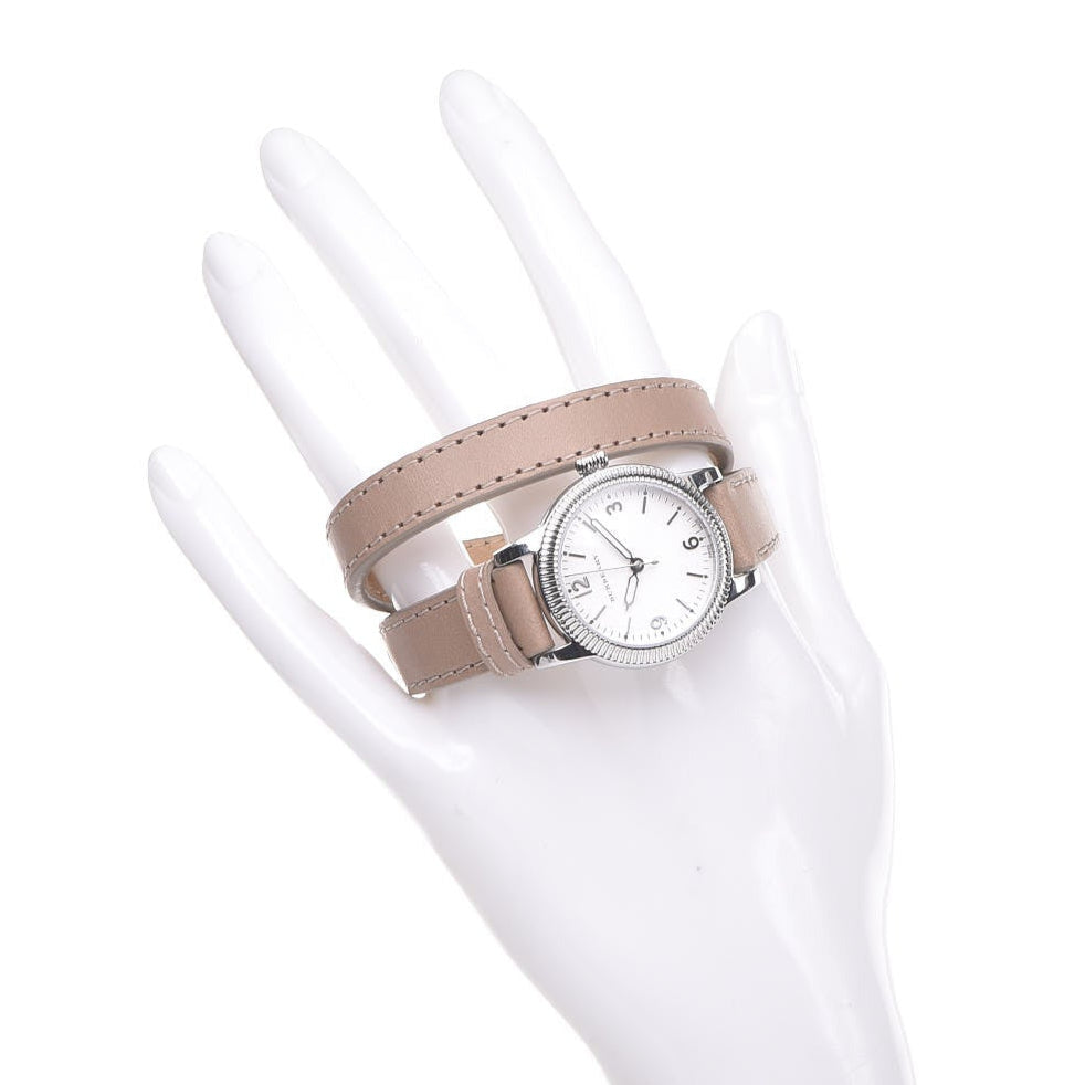 Burberry Utilitarian White Dial Pink Leather Strap Watch for Women - BU7847