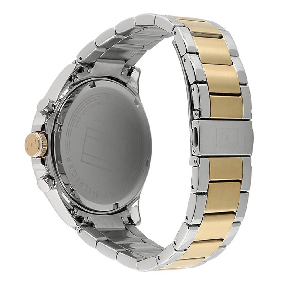  Shop Authentic Tommy Hilfiger Hudson Chronograph White Dial Two Tone Steel Strap Watch For Men - 1791226 - Luxxuri