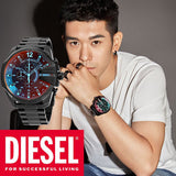  Shop Authentic Diesel Mega Chief Black Dial Black Steel Strap Watch For Men - DZ4318 - Luxxuri