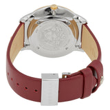  Shop Authentic Versace Audrey Quartz Silver Dial Red Leather Strap Watch for Women - VELR00219 - Luxxuri