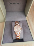  Shop Authentic Burberry The City Diamonds Rose Dial Rose Gold Steel Strap Watch for Women - BU9225 - Luxxuri