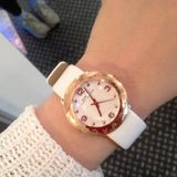  Shop Authentic Marc Jacobs Amy White Dial White Leather Strap Watch for Women - MBM1180 - Luxxuri