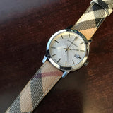  Shop Authentic Burberry The City Silver Dial Brown Leather Strap Watch for Women - BU9025 - Luxxuri