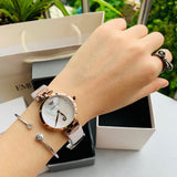  Shop Authentic Emporio Armani Mother of Pearl Dial Rose Gold Steel Strap Watch For Women - AR11236 - Luxxuri