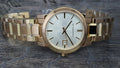 Burberry The City White Dial Gold Steel Strap Watch for Women - BU9103