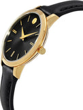  Shop Authentic Movado Ultra Slim Black Dial Black Leather Strap Watch For Women -  0607095 - Luxxuri