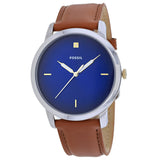  Shop Authentic Fossil The Minimalist 3H Blue Dial Brown Leather Strap Watch for Men - FS5499 - Luxxuri