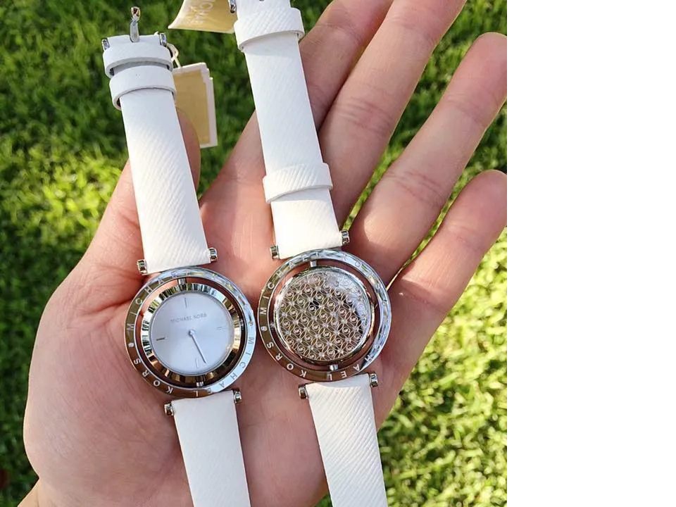  Shop Authentic Michael Kors Averi Silver Dial White Leather Strap Watch for Women - MK2524 - Luxxuri