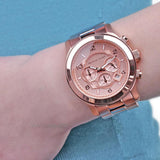  Shop Authentic Michael Kors Runway Chronograph Rose Gold Dial Rose Gold Steel Strap Watch for Men - MK8096 - Luxxuri