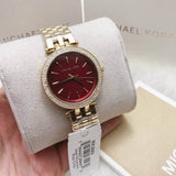  Shop Authentic Michael Kors Darci Quartz Mother of Pearl Red Dial Gold Steel Strap Watch For Women - MK3583 - Luxxuri
