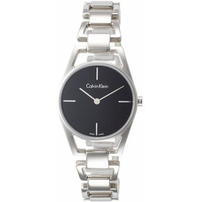  Shop Authentic Calvin Klein Dainty Black Dial Silver Steel Strap Watch for Women - K7L23141 - Luxxuri