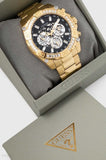  Shop Authentic Guess Trophy Diamonds Black Dial Gold Steel Strap Watch for Men - GW0390G2 - Luxxuri