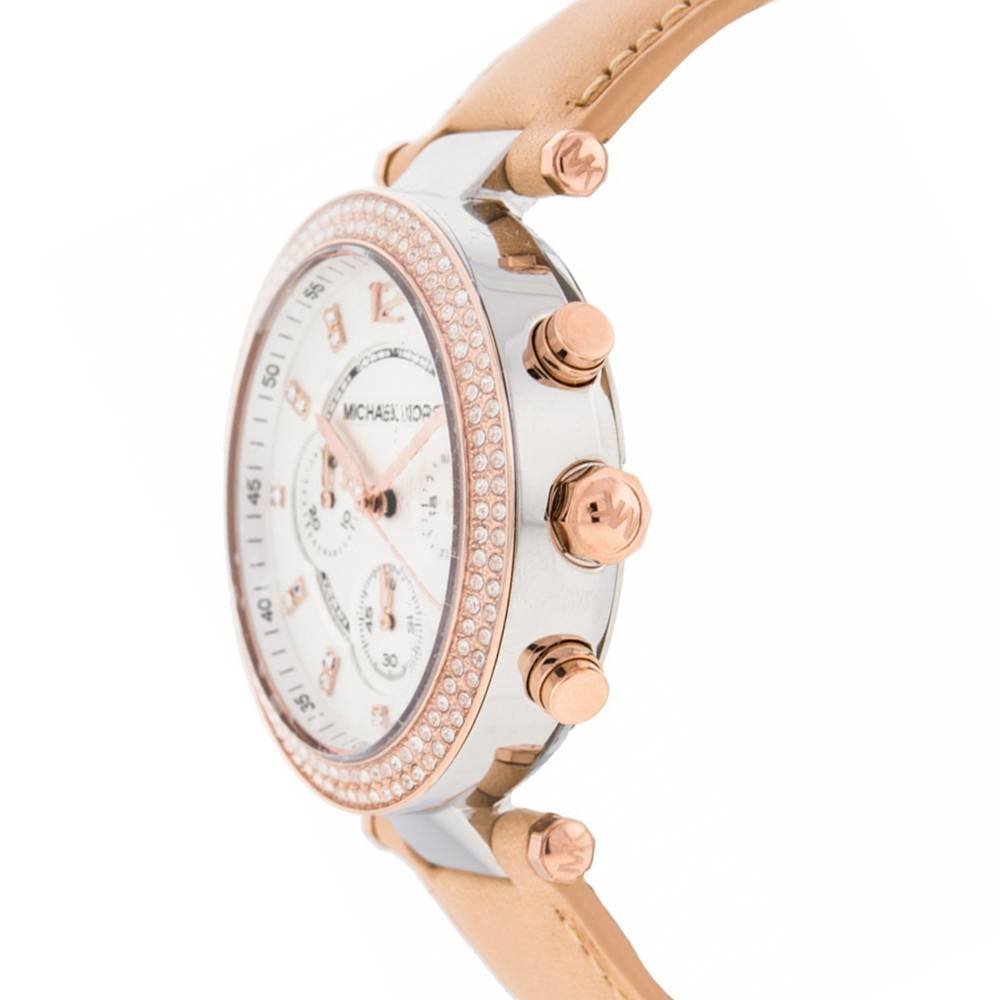  Shop Authentic Michael Kors Parker Chronograph White Dial Tan Leather Strap Watch for Women - MK5633 - Luxxuri